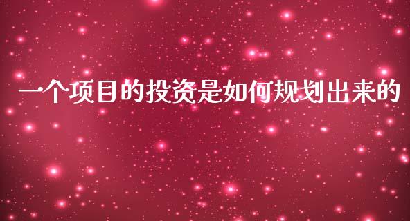 一个项目的投资是如何规划出来的_https://www.apanben.com_期货学院_第1张