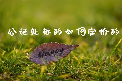 公证处标的如何定价的_https://www.apanben.com_在线喊单_第1张