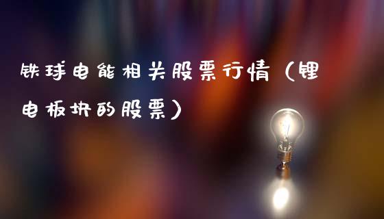 铁球电能相关股票行情（锂电板块的股票）_https://www.apanben.com_股市指导_第1张