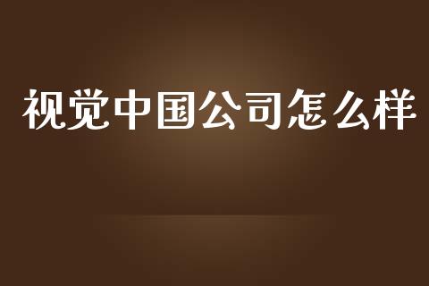 视觉中国公司怎么样_https://www.apanben.com_股市分析_第1张