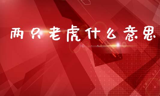 两只老虎什么意思_https://www.apanben.com_期货学院_第1张