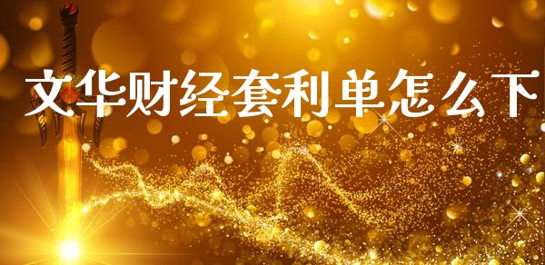 文华财经套利单怎么下_https://www.apanben.com_期货学院_第1张