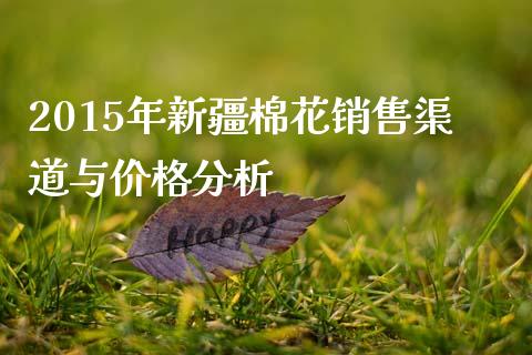 2015年新疆棉花销售渠道与价格分析_https://www.apanben.com_期货学院_第1张