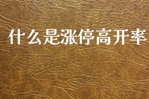 什么是涨停高开率_https://www.apanben.com_股票怎么玩_第1张