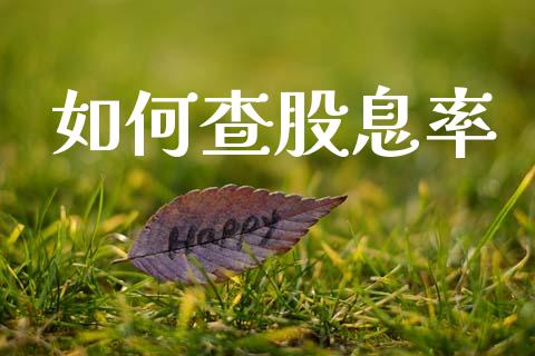 如何查股息率_https://www.apanben.com_在线喊单_第1张