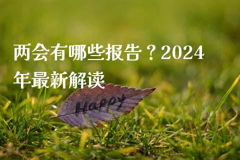 两会有哪些报告？2024年最新解读_https://www.apanben.com_财经资讯_第1张
