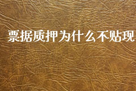 票据质押为什么不贴现_https://www.apanben.com_国际期货_第1张
