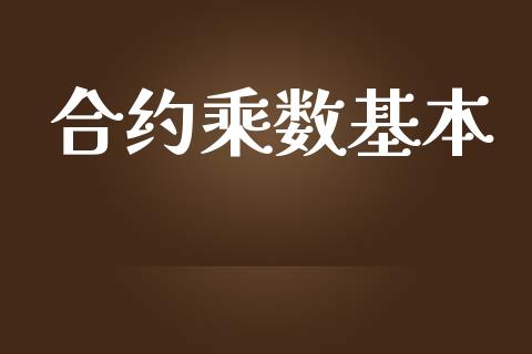 合约乘数基本_https://www.apanben.com_国际财经_第1张