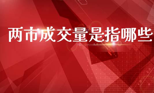 两市成交量是指哪些_https://www.apanben.com_股市指导_第1张
