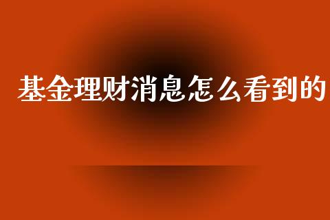 基金理财消息怎么看到的_https://www.apanben.com_国际财经_第1张