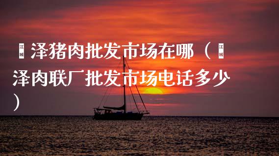 菏泽猪肉批发市场在哪（菏泽肉联厂批发市场电话多少）_https://www.apanben.com_国际期货_第1张