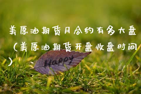 美原油期货月合约有多大盘（美原油期货开盘收盘时间）_https://www.apanben.com_期货学院_第1张