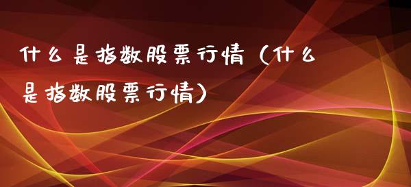 什么是指数股票行情（什么是指数股票行情）_https://www.apanben.com_股市分析_第1张