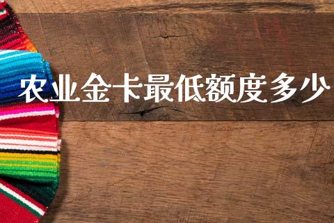 农业金卡最低额度多少_https://www.apanben.com_股市指导_第1张