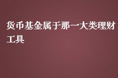 货币基金属于那一大类理财工具_https://www.apanben.com_国际财经_第1张