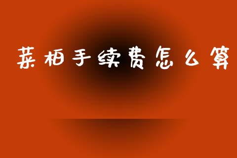 菜柏手续费怎么算_https://www.apanben.com_财经资讯_第1张