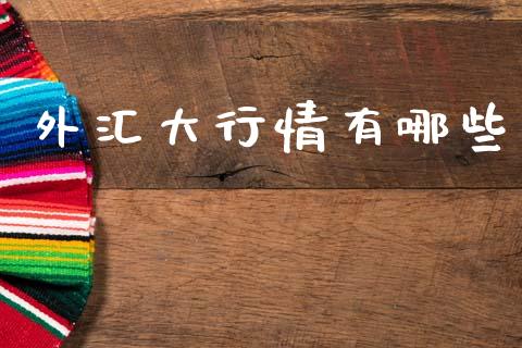 外汇大行情有哪些_https://www.apanben.com_财经资讯_第1张