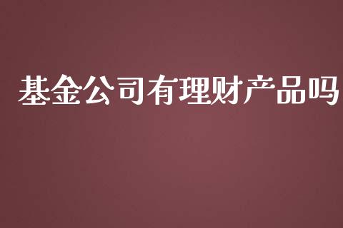 基金公司有理财产品吗_https://www.apanben.com_国际财经_第1张
