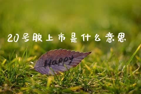 20号胶上市是什么意思_https://www.apanben.com_国际财经_第1张