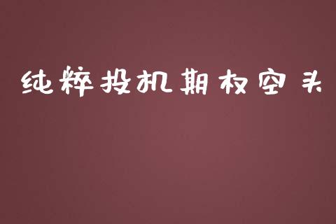 纯粹投机期权空头_https://www.apanben.com_财经资讯_第1张