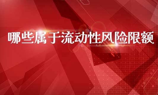 哪些属于流动性风险限额_https://www.apanben.com_财经资讯_第1张
