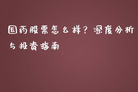 国药股票怎么样？深度分析与投资指南_https://www.apanben.com_期货学院_第1张