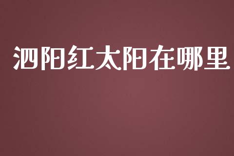 泗阳红太阳在哪里_https://www.apanben.com_财经资讯_第1张