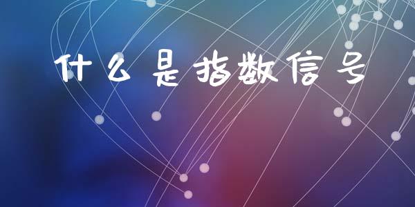 什么是指数信号_https://www.apanben.com_在线喊单_第1张