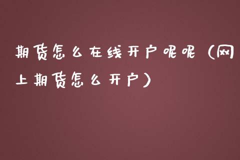 期货怎么在线开户呢呢（网上期货怎么开户）_https://www.apanben.com_在线喊单_第1张