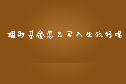 理财基金怎么买入比较好呢_https://www.apanben.com_国际财经_第1张