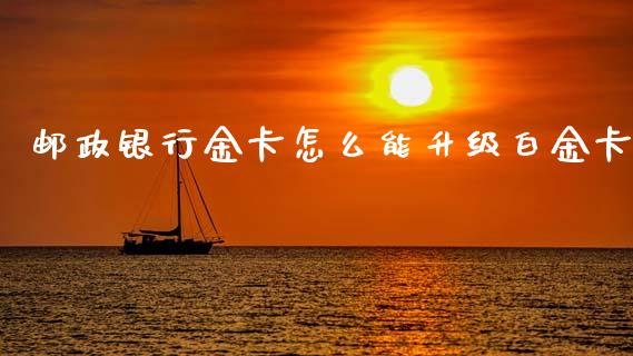 邮政银行金卡怎么能升级白金卡_https://www.apanben.com_股市指导_第1张