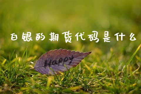 白银的期货代码是什么_https://www.apanben.com_股市分析_第1张