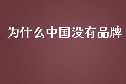 为什么中国没有品牌_https://www.apanben.com_在线喊单_第1张