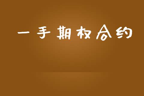 一手期权合约_https://www.apanben.com_股市指导_第1张
