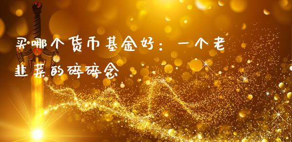 买哪个货币基金好：一个老韭菜的碎碎念_https://www.apanben.com_财经资讯_第1张