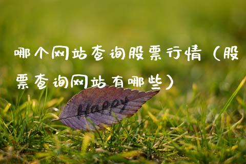 哪个网站查询股票行情（股票查询网站有哪些）_https://www.apanben.com_股市指导_第1张