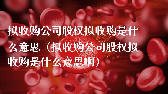 拟收购公司股权拟收购是什么意思（拟收购公司股权拟收购是什么意思啊）_https://www.apanben.com_国际期货_第1张