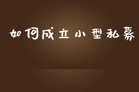 如何成立小型私募_https://www.apanben.com_期货学院_第1张
