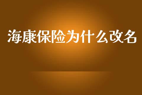 海康保险为什么改名_https://www.apanben.com_财经资讯_第1张