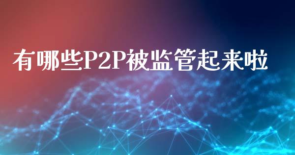 有哪些P2P被监管起来啦_https://www.apanben.com_国际财经_第1张