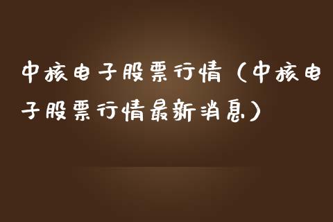 中核电子股票行情（中核电子股票行情最新消息）_https://www.apanben.com_股市分析_第1张