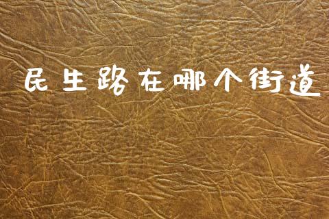 民生路在哪个街道_https://www.apanben.com_股市指导_第1张