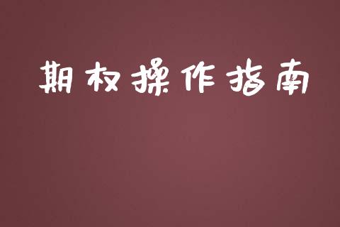 期权操作指南_https://www.apanben.com_在线喊单_第1张