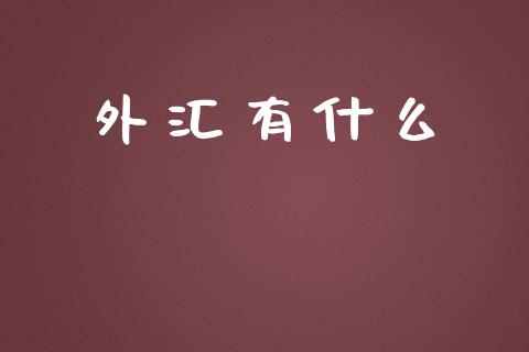 外汇有什么_https://www.apanben.com_财经资讯_第1张
