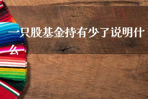 一只股基金持有少了说明什么_https://www.apanben.com_股市指导_第1张