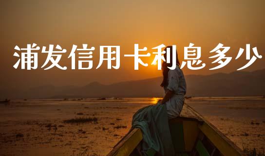 浦发信用卡利息多少_https://www.apanben.com_财经资讯_第1张