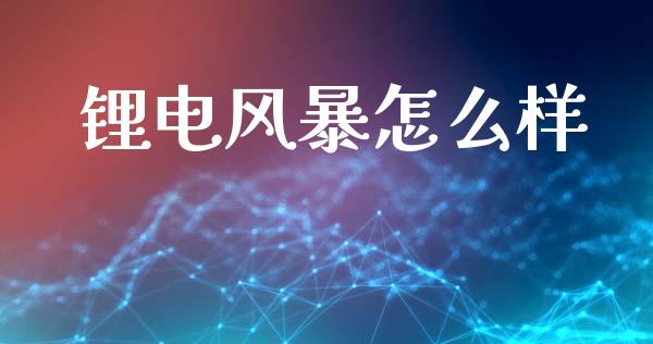 锂电风暴怎么样_https://www.apanben.com_国际期货_第1张