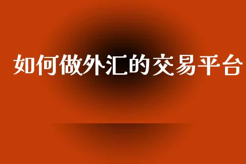 如何做外汇的交易平台_https://www.apanben.com_国际财经_第1张