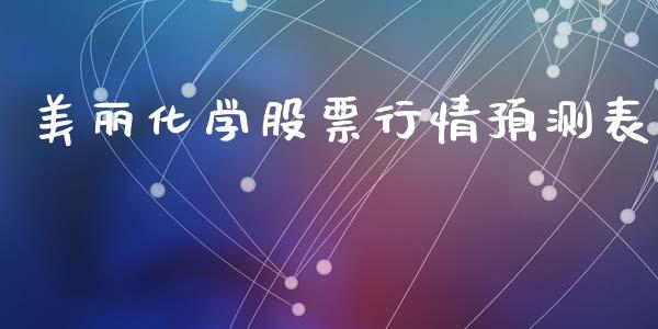 美丽化学股票行情预测表_https://www.apanben.com_股票怎么玩_第1张