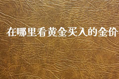 在哪里看黄金买入的金价_https://www.apanben.com_股市分析_第1张